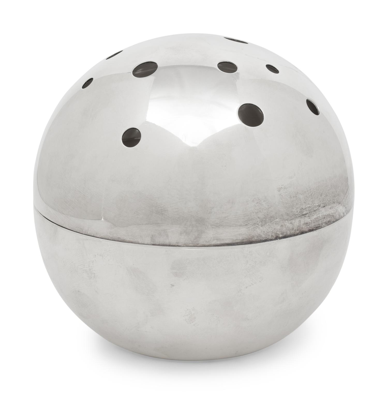A Christofle Gallia Mars Silver-Plate Spherical Flower Vase