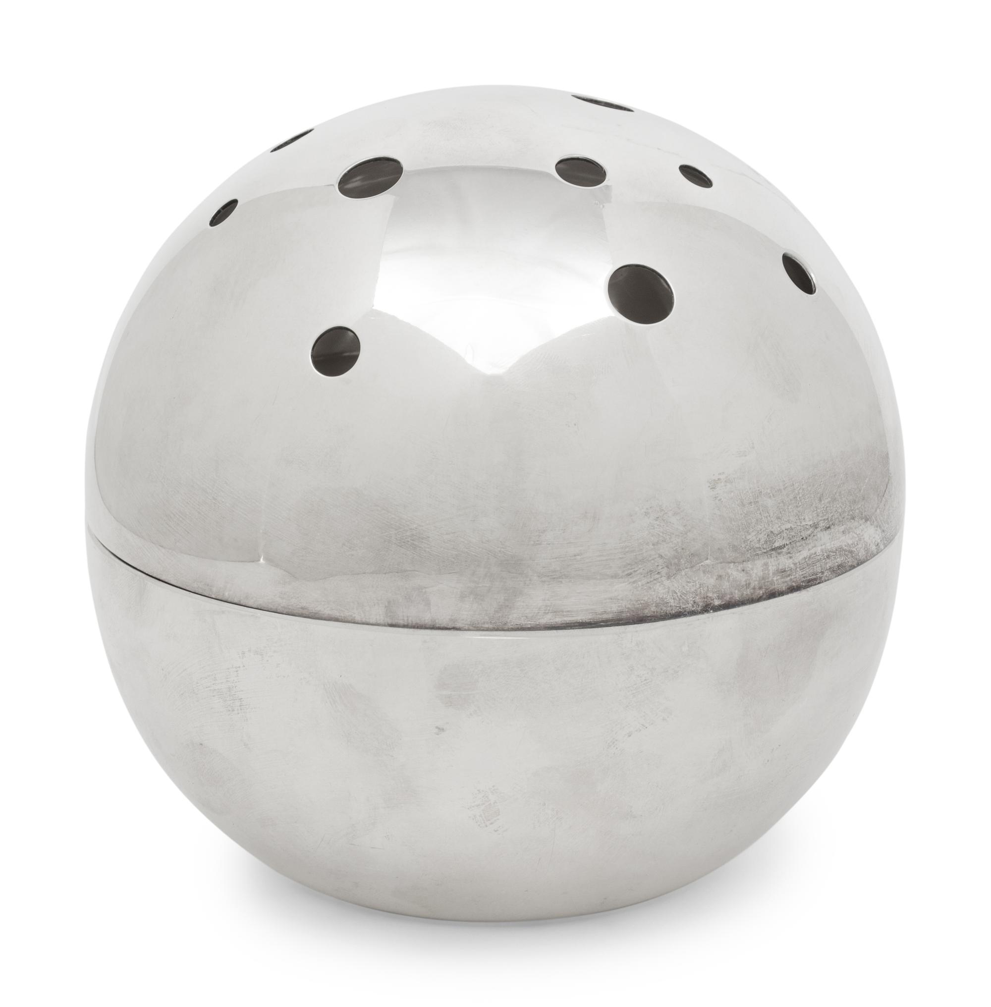 A Christofle Gallia Mars Silver-Plate Spherical Flower Vase