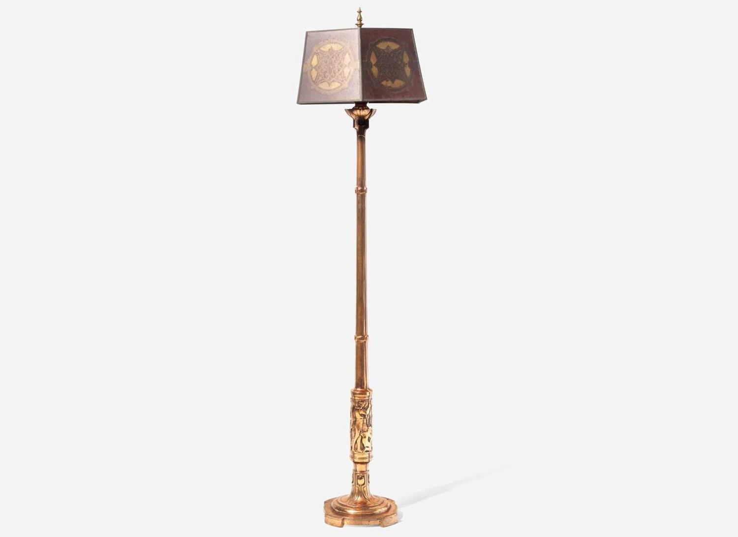 Secessionist, Copper and Mica Floor Lamp