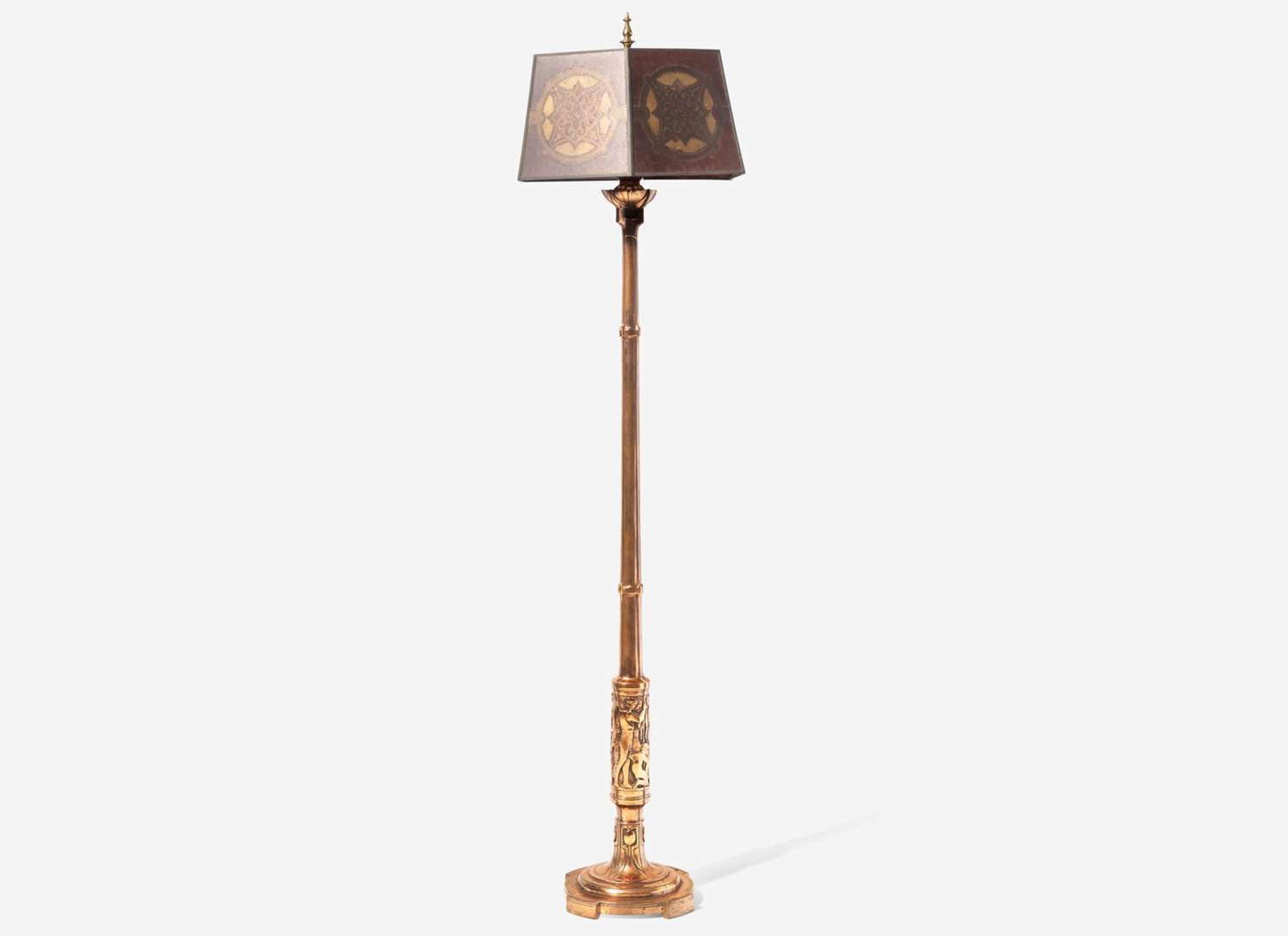 Secessionist, Copper and Mica Floor Lamp