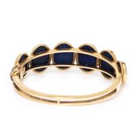 Lapis Lazuli and Yellow Gold Bangle Bracelet