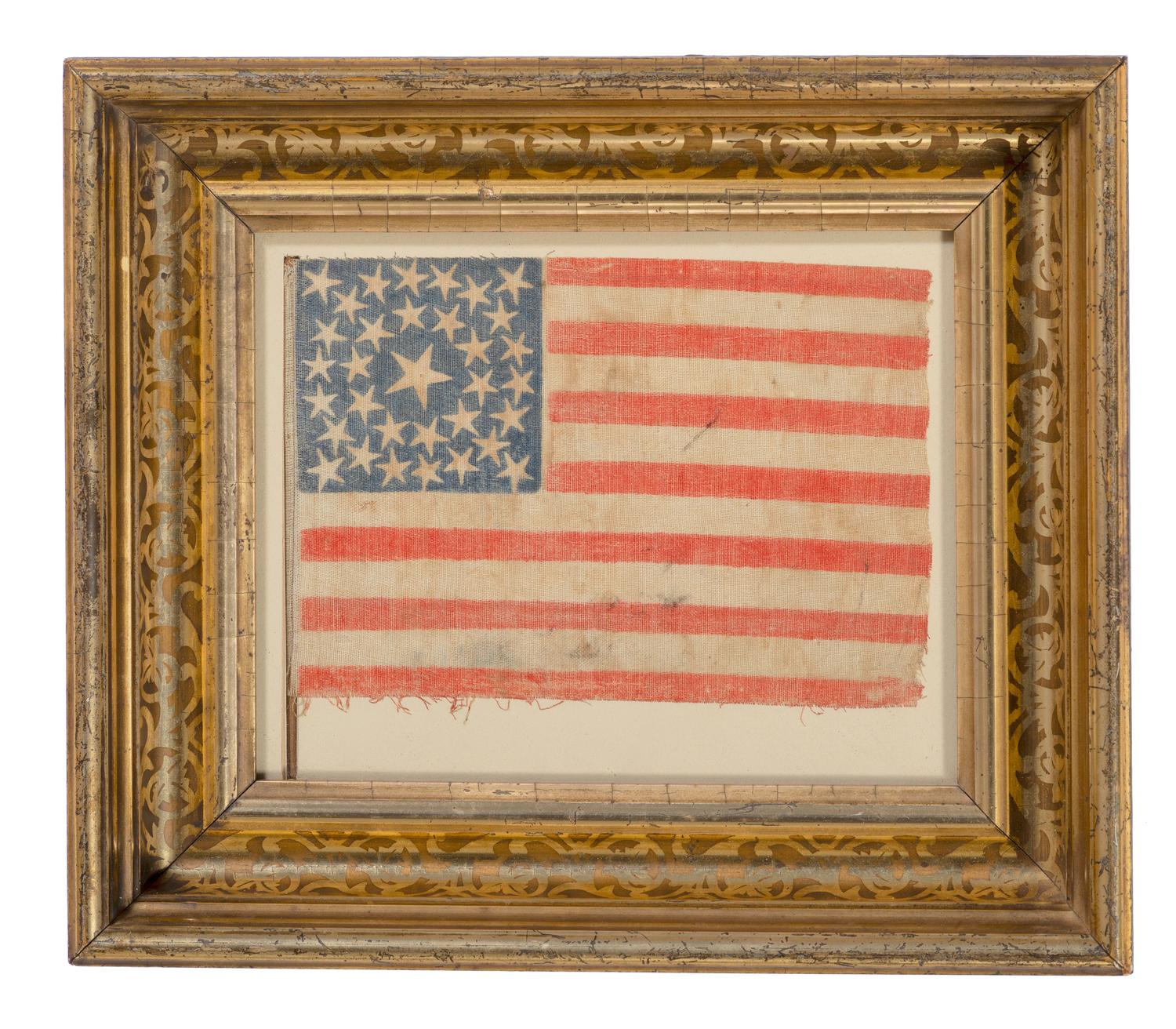 [FLAGS]. 33-star American parade flag. Ca 1859-1861.
