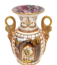 A Pair of Paris Porcelain Topographical Vases