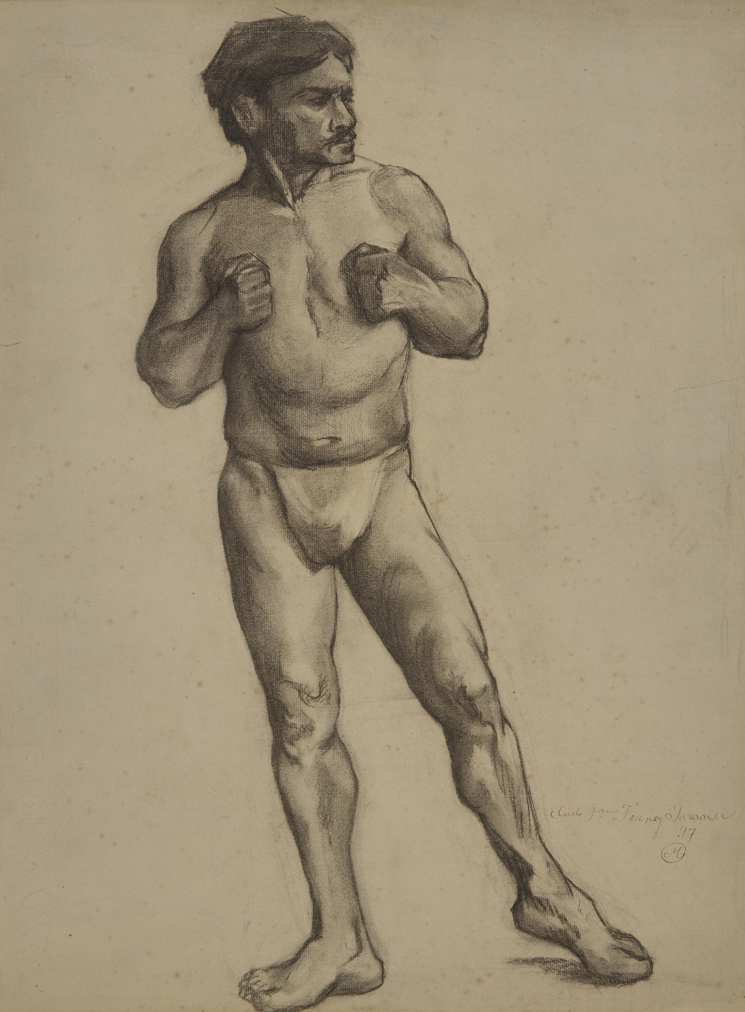 Étude de Boxeur Debout, Poings Rabattus, 1897