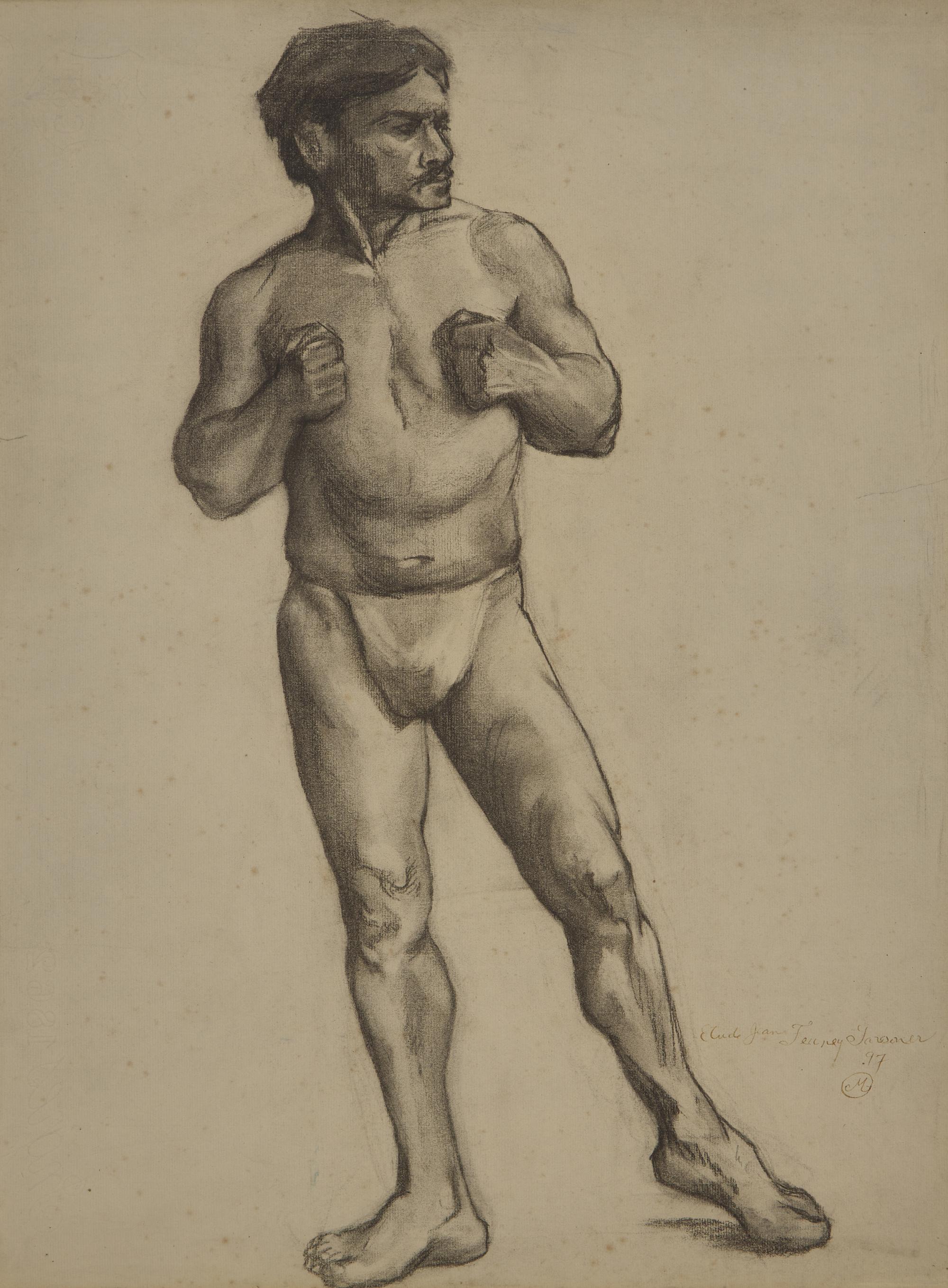 Étude de Boxeur Debout, Poings Rabattus, 1897