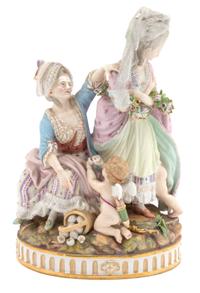 A Meissen Porcelain Figural Group Height 9 1/4 inches. — 19TH CENTURY