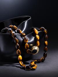 Tiffany & Co., Angela Cummings, Yellow Gold and Tiger's Eye Beaded Necklace
