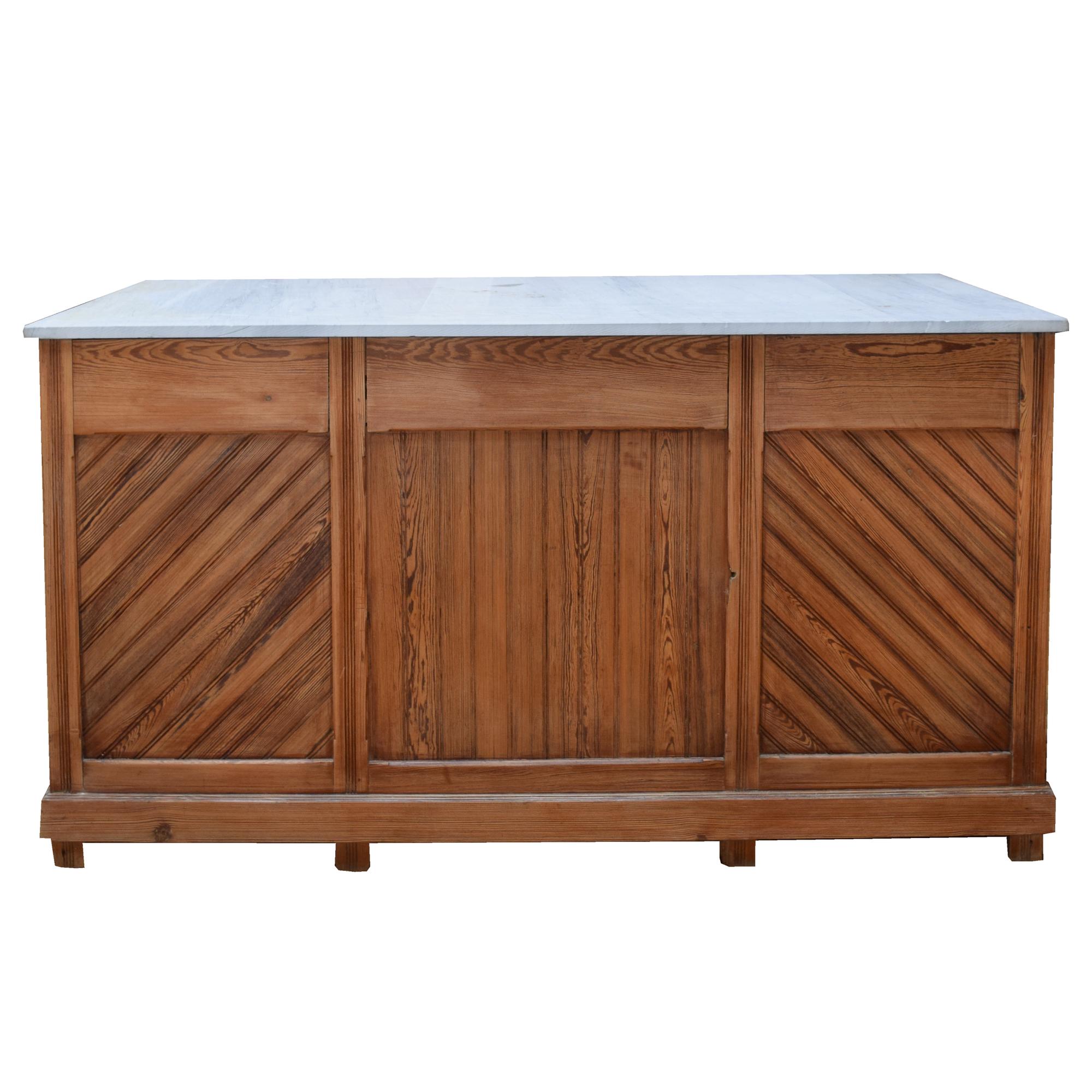 A Pine Bakery Counter 69" W x 31.5" D x 37" H — France, Early 20th Century