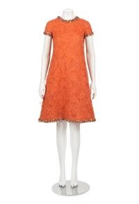 Orange A-Line Dress Attributed to Yves Saint Laurent, Haute Couture Fall/Winter 1965-66