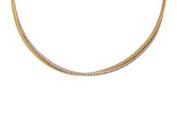 DAVID YURMAN, BICOLOR GOLD AND DIAMOND TORQUE NECKLACE