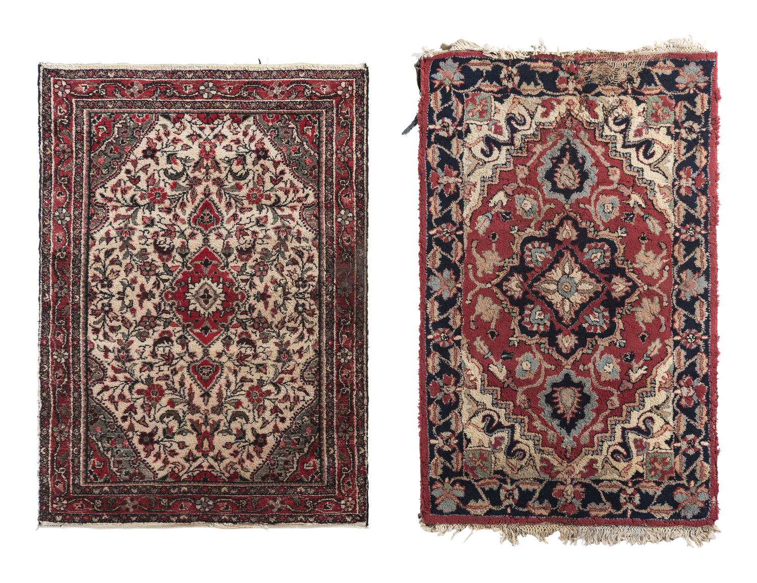 Two Hamadan Wool Area Rugs