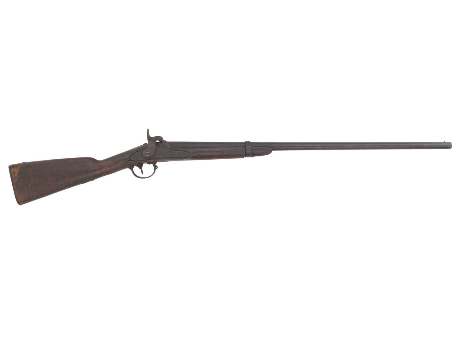 [CIVIL WAR]. Confederate altered Model 1842 Springfield Musket dated-1851, captured at Siege of Vicksburg with original inscribed provenance tag from the Dr. William H.H. King museum in Illinois.