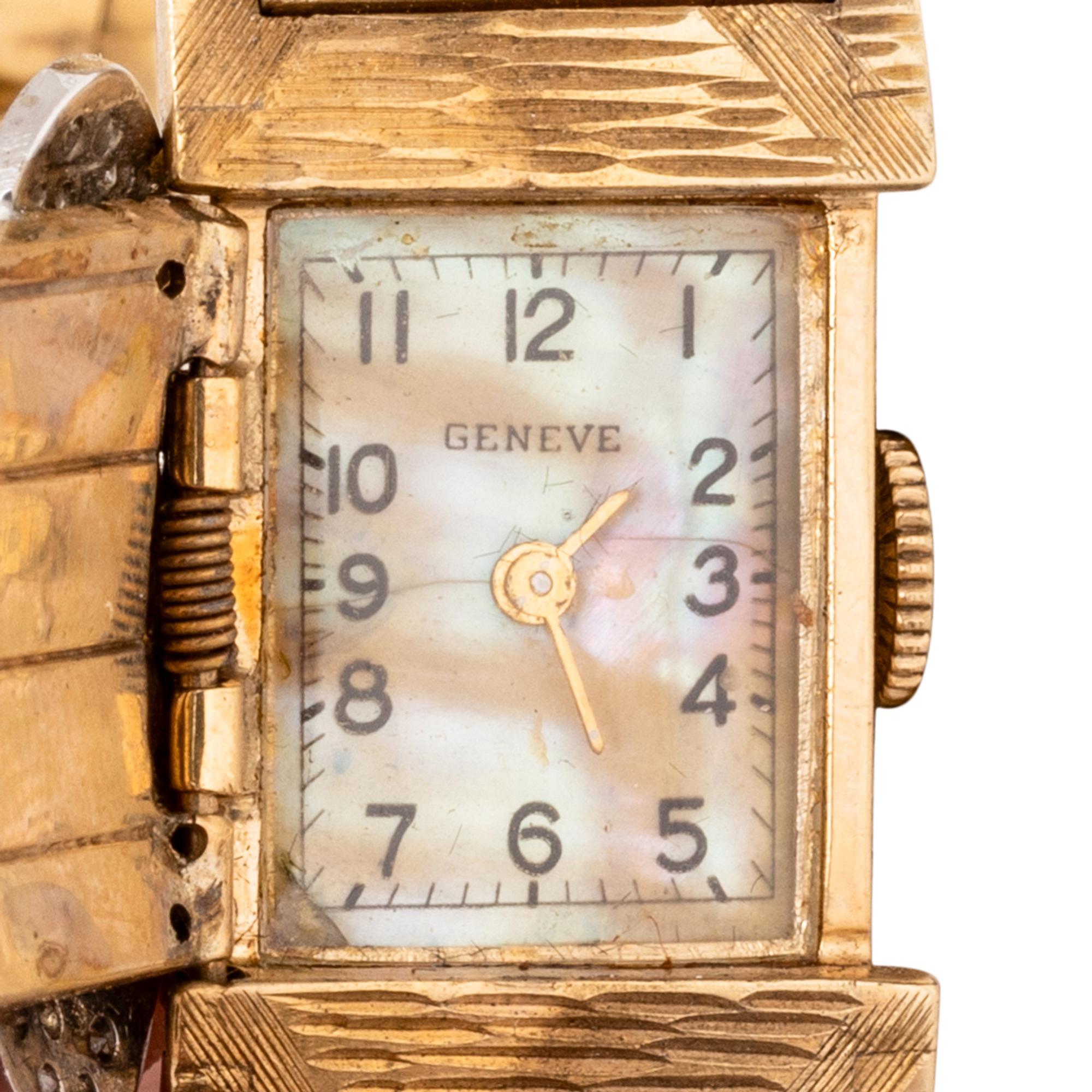 GENEVE, YELLOW GOLD AND DIAMOND SURPRISE WATCH