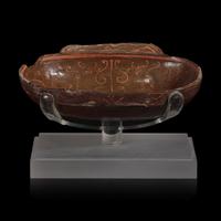 A Chinese Lacquered Wood Ear Cup, Er Bei, Han Dynasty — 漢 勾雲紋漆耳杯
