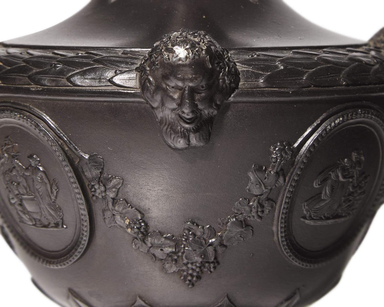 A Wedgwood Black Basalt Neoclassical Urn