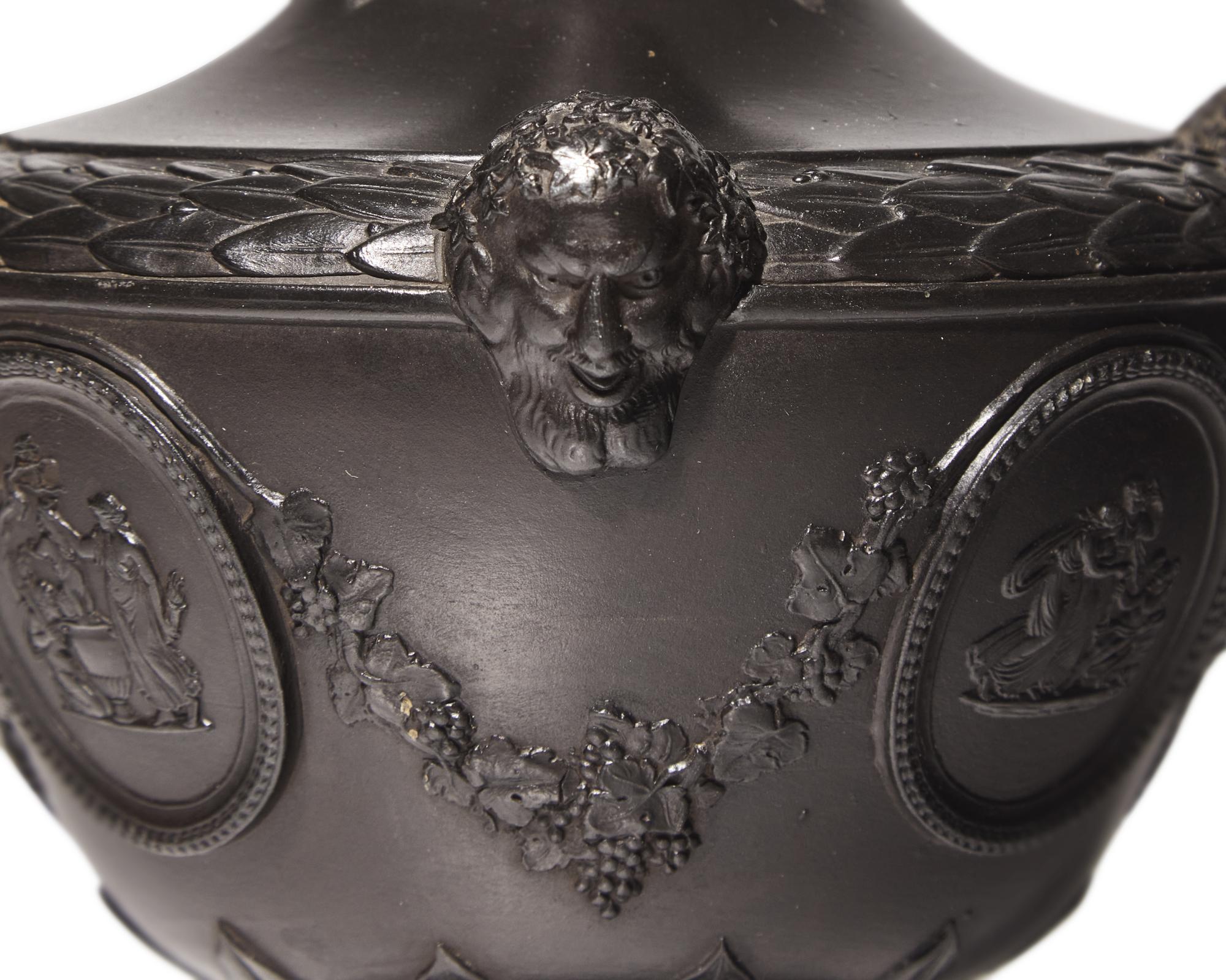 A Wedgwood Black Basalt Neoclassical Urn