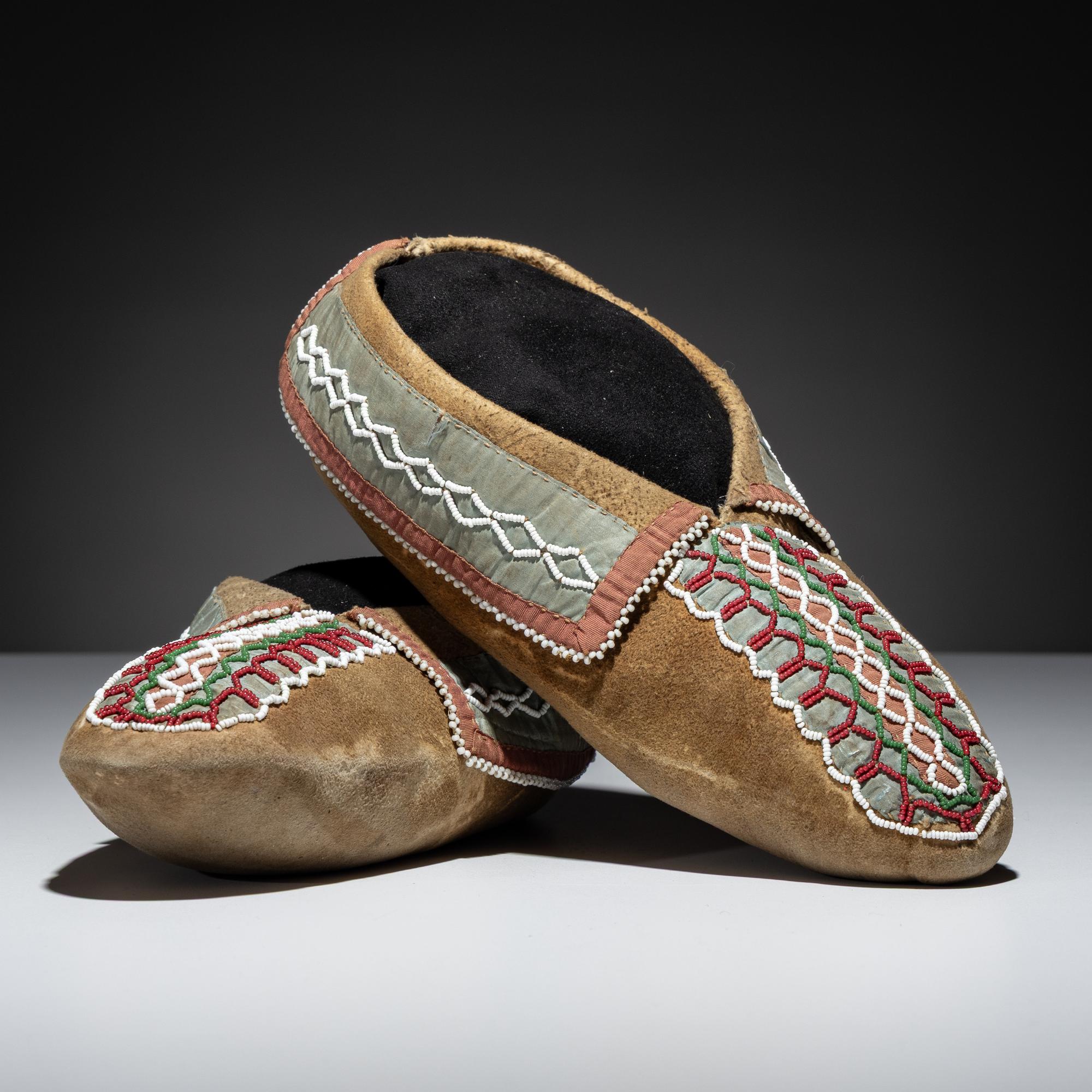 Northeastern Woodlands Beaded Hide Moccasins