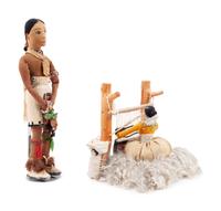 Navajo Weaver, Hopi Dancer, and Flat Katsina Dolls