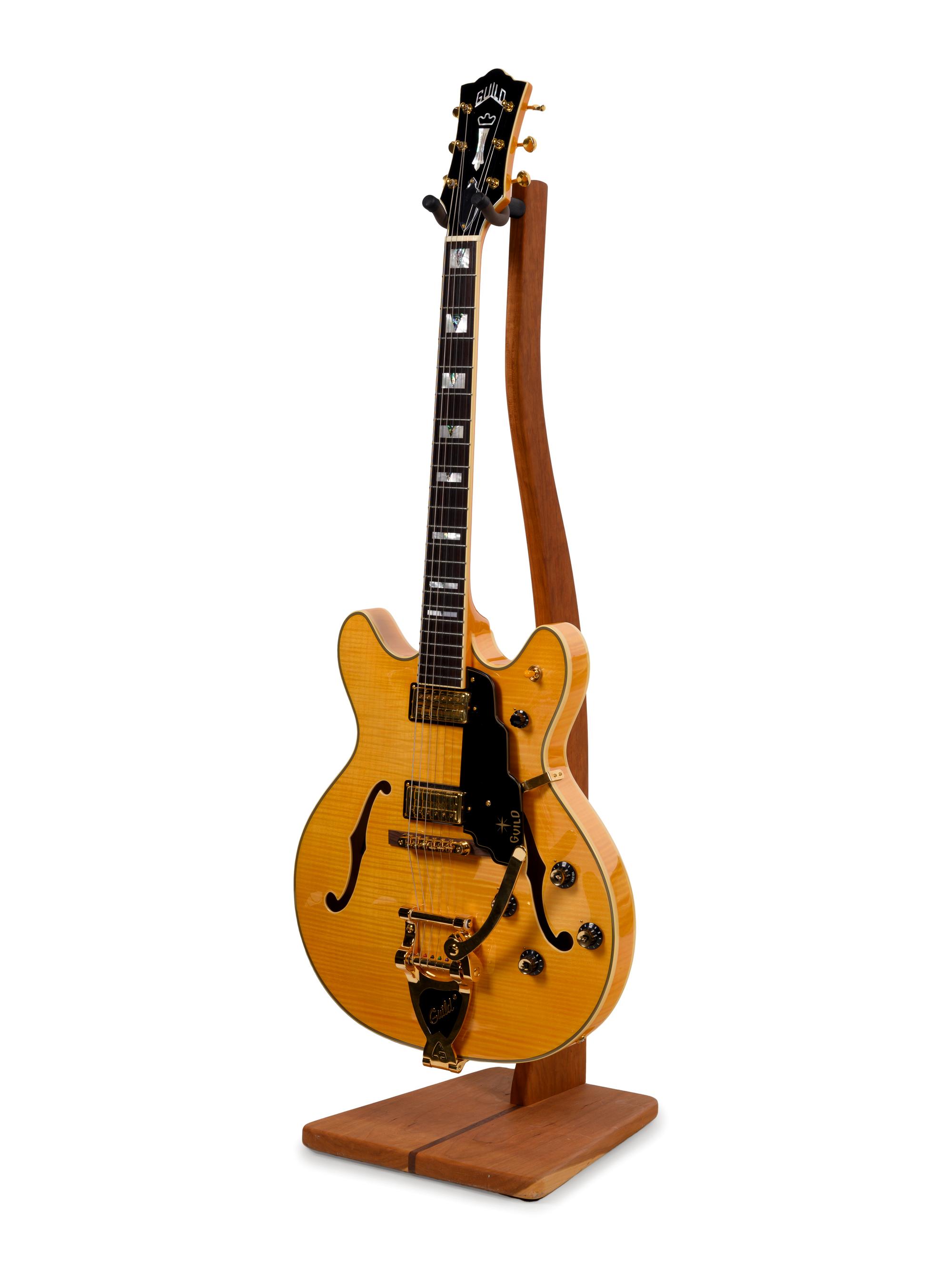 A Guild Tiger Maple and Mother-of-Pearl Inlaid Electric Blues Guitar