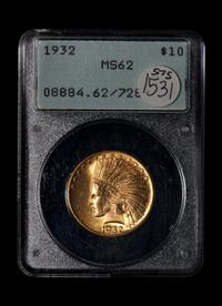 A 1932 Indian Head $10 Gold Coin (PCGS MS62)