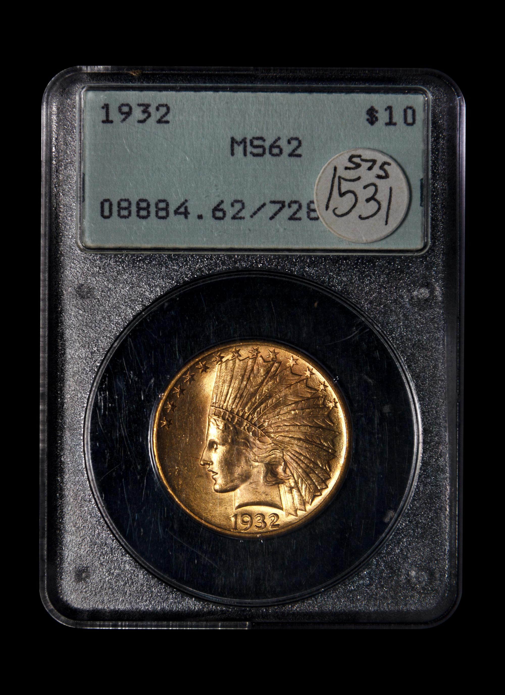 A 1932 Indian Head $10 Gold Coin (PCGS MS62)