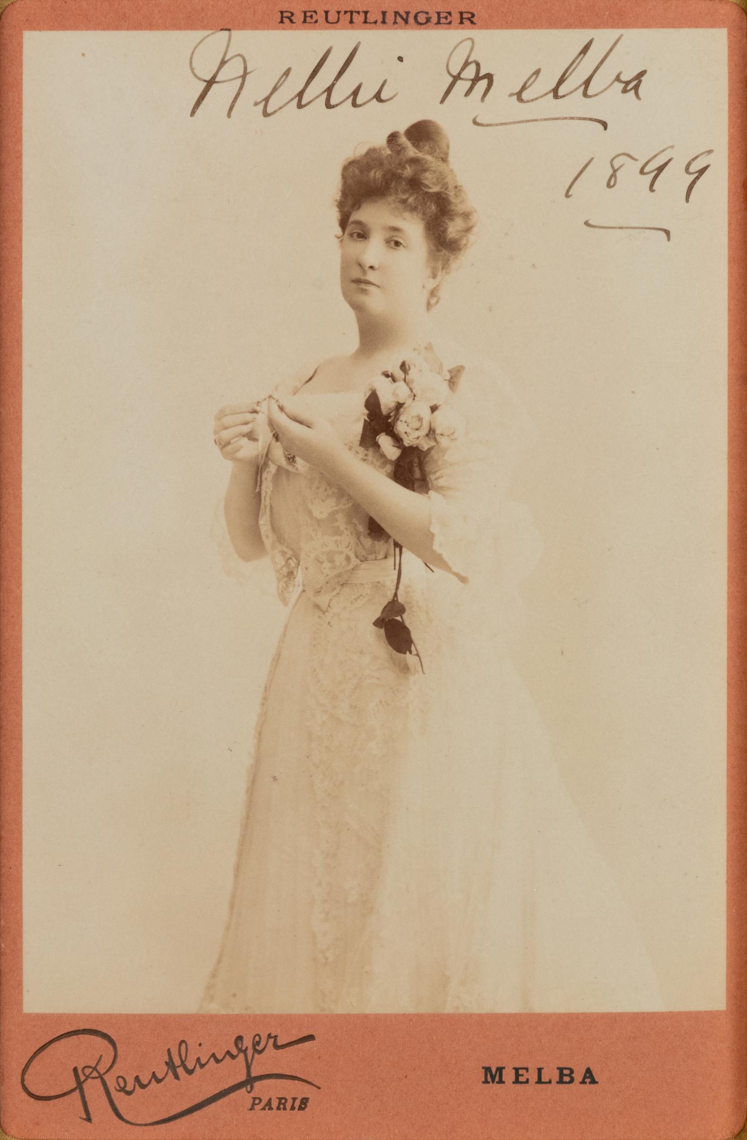 [19TH AND 20TH-CENTURY OPERA SINGERS]. A group of 8 photographs, cabinet photographs, cartes de visite, or photographic postcards of opera singers from the 1890s-1900s, most signed, comprising images of: