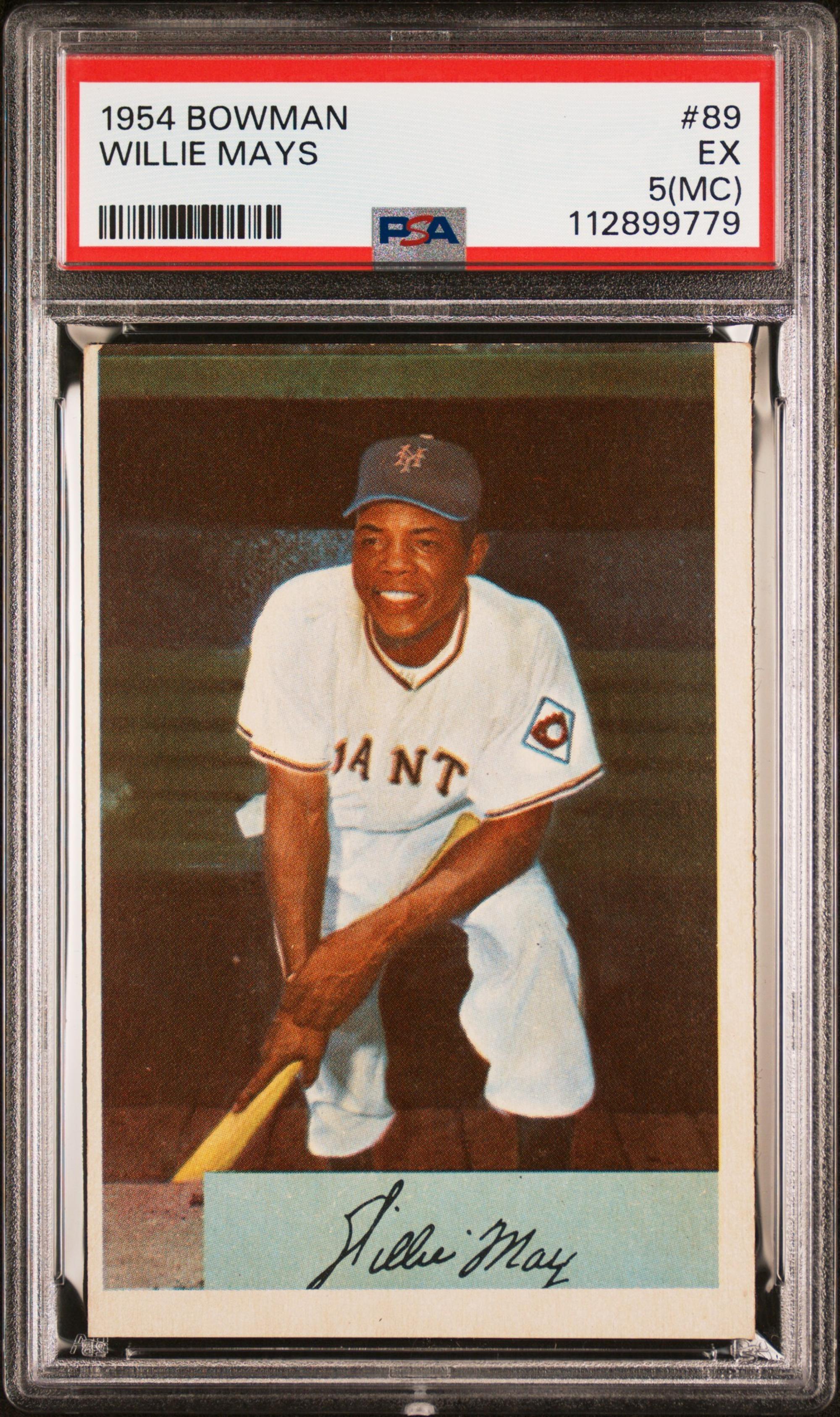 A 1954 Bowman Willie Mays Baseball Card No. 89 (PSA 5 EX MC)