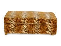 A Carlye Cheetah Print Upholstered Convertible Ottoman