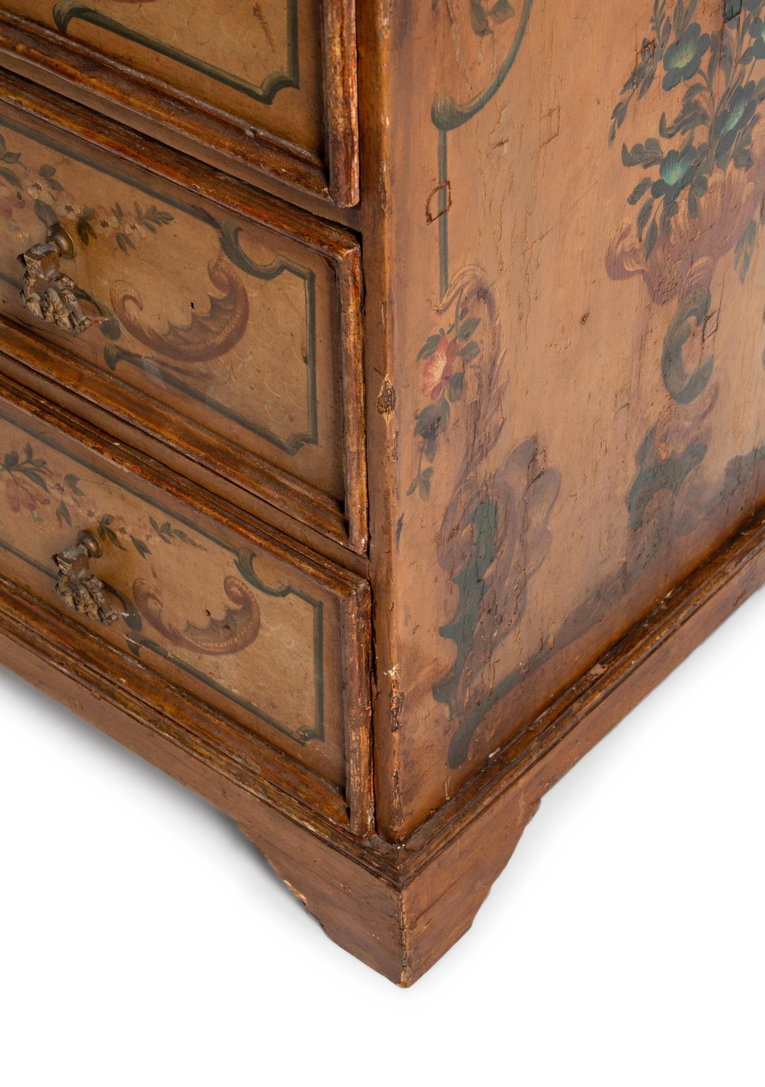 A Venetian Neoclassical Style Polychromed Secretary Bookcase — 19TH CENTURY