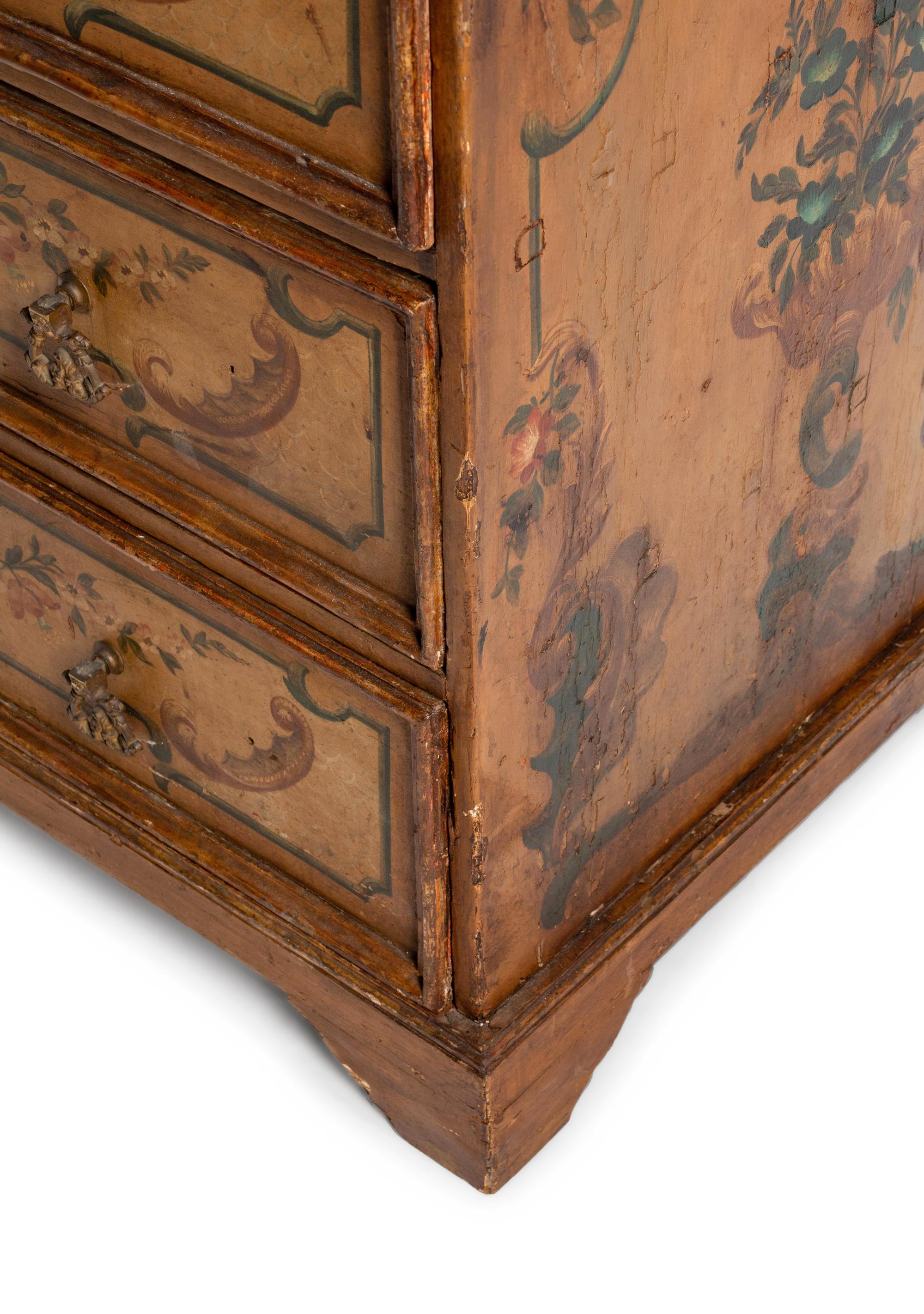 A Venetian Neoclassical Style Polychromed Secretary Bookcase — 19TH CENTURY
