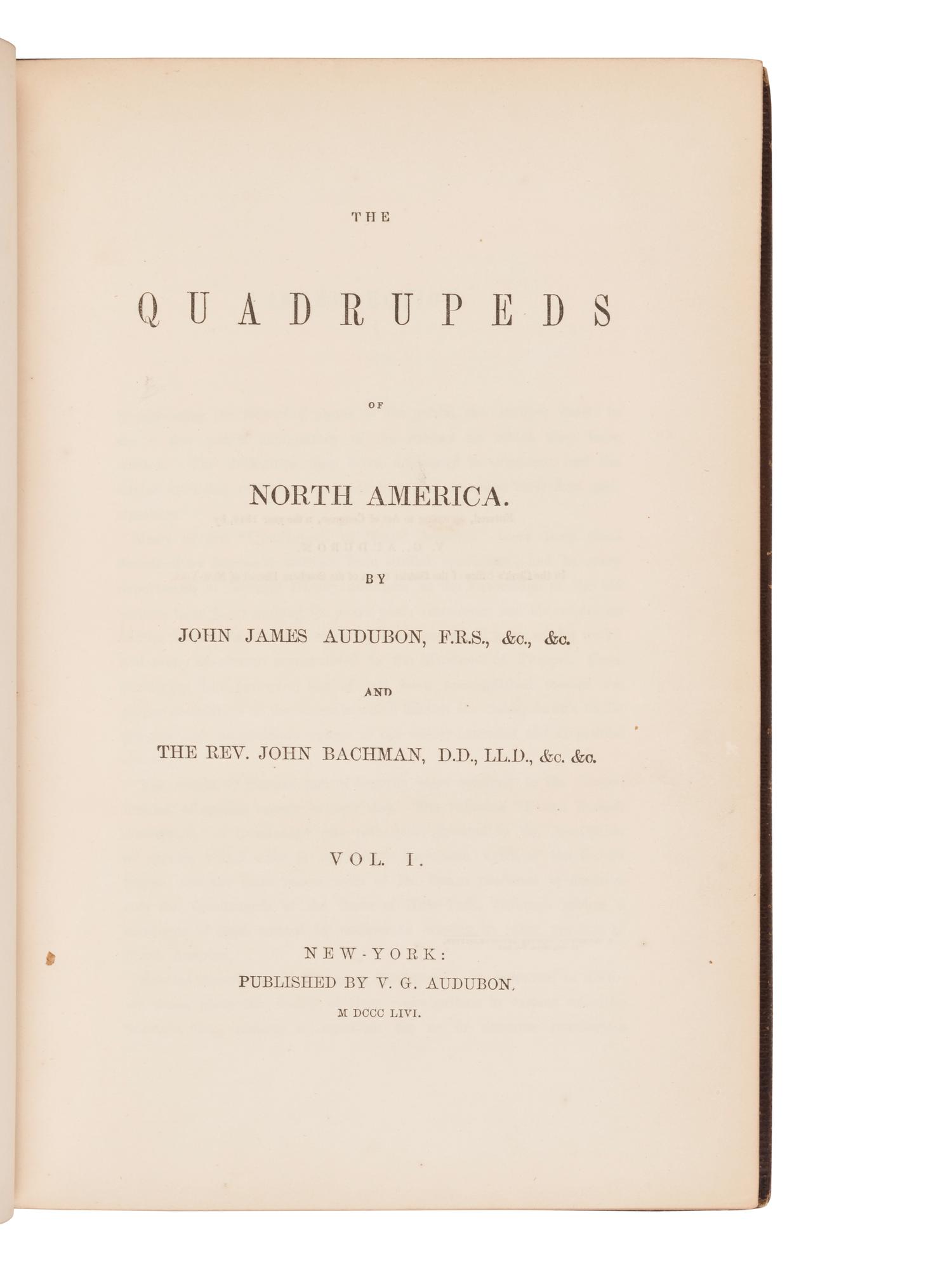 Audubon, John James, and John Bachman. The Quadrupeds of North America