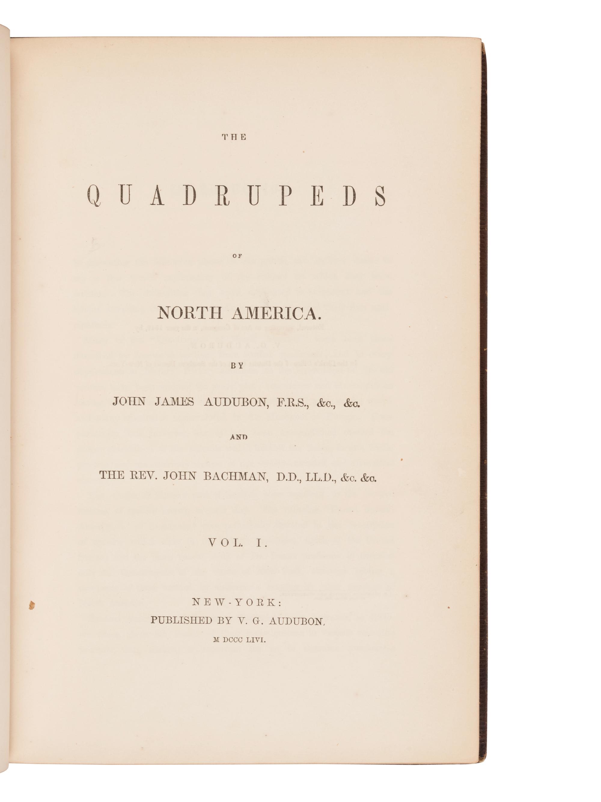 Audubon, John James, and John Bachman. The Quadrupeds of North America