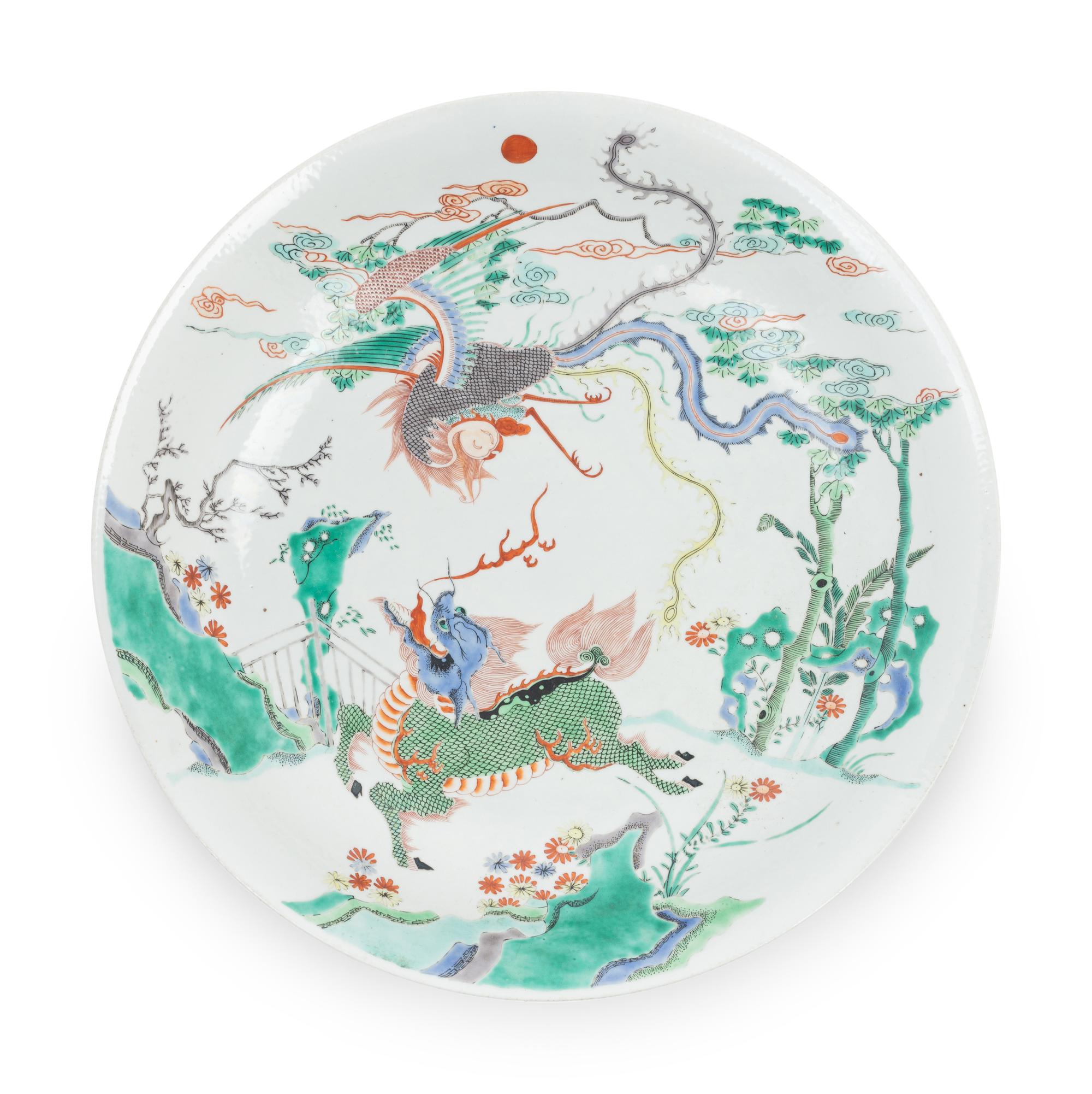 A Large Famille Verte Porcelain Charger