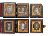 [EARLY PHOTOGRAPHY]. 74 sixteenth plate daguerreotypes of men, women, & children of varying ages.