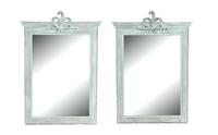 A Pair of Carved and Painted Mirrors Height 48 x width 29 1/2 inches. — 20TH CENTURY