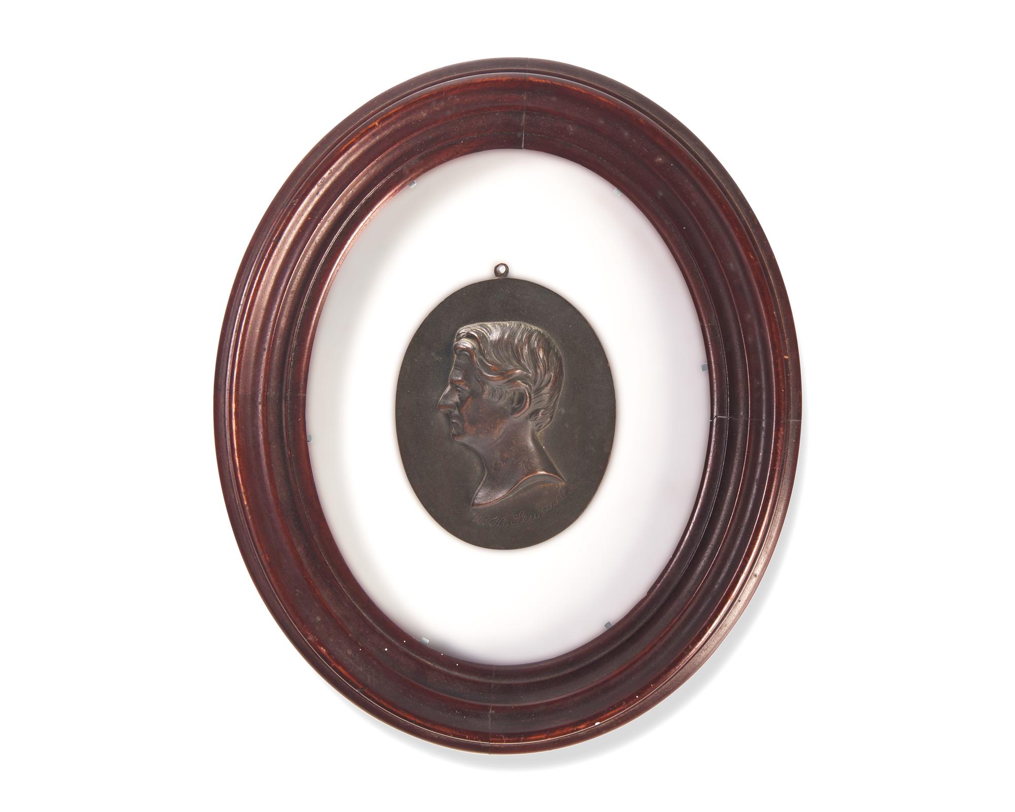 American School 19th Century, A Cast Bronze Profile Portrait of William H. Seward (1801-1872)