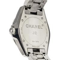 CHANEL, 'J12' CERAMIC AND DIAMOND WATCH, BOX & EXTRA LINKS