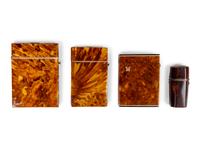Three Regency Tortoiseshell Card Cases and an Etui — 19TH CENTURY