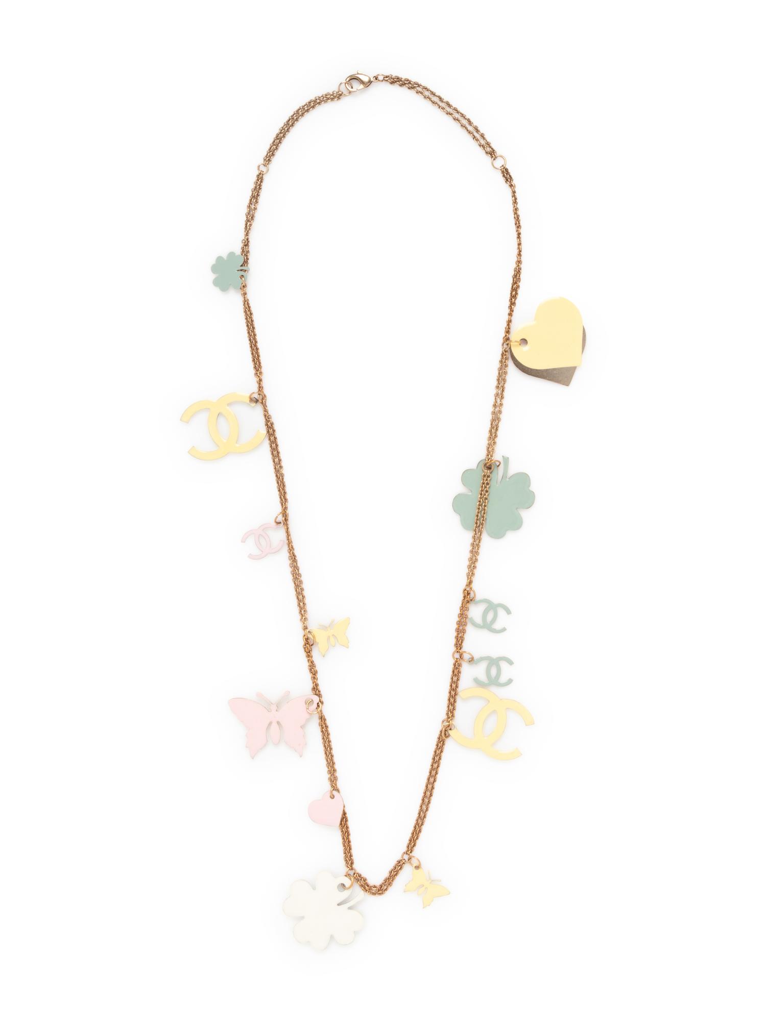 Chanel Goldtone Necklace with Pastel Enamel Charms, 2008