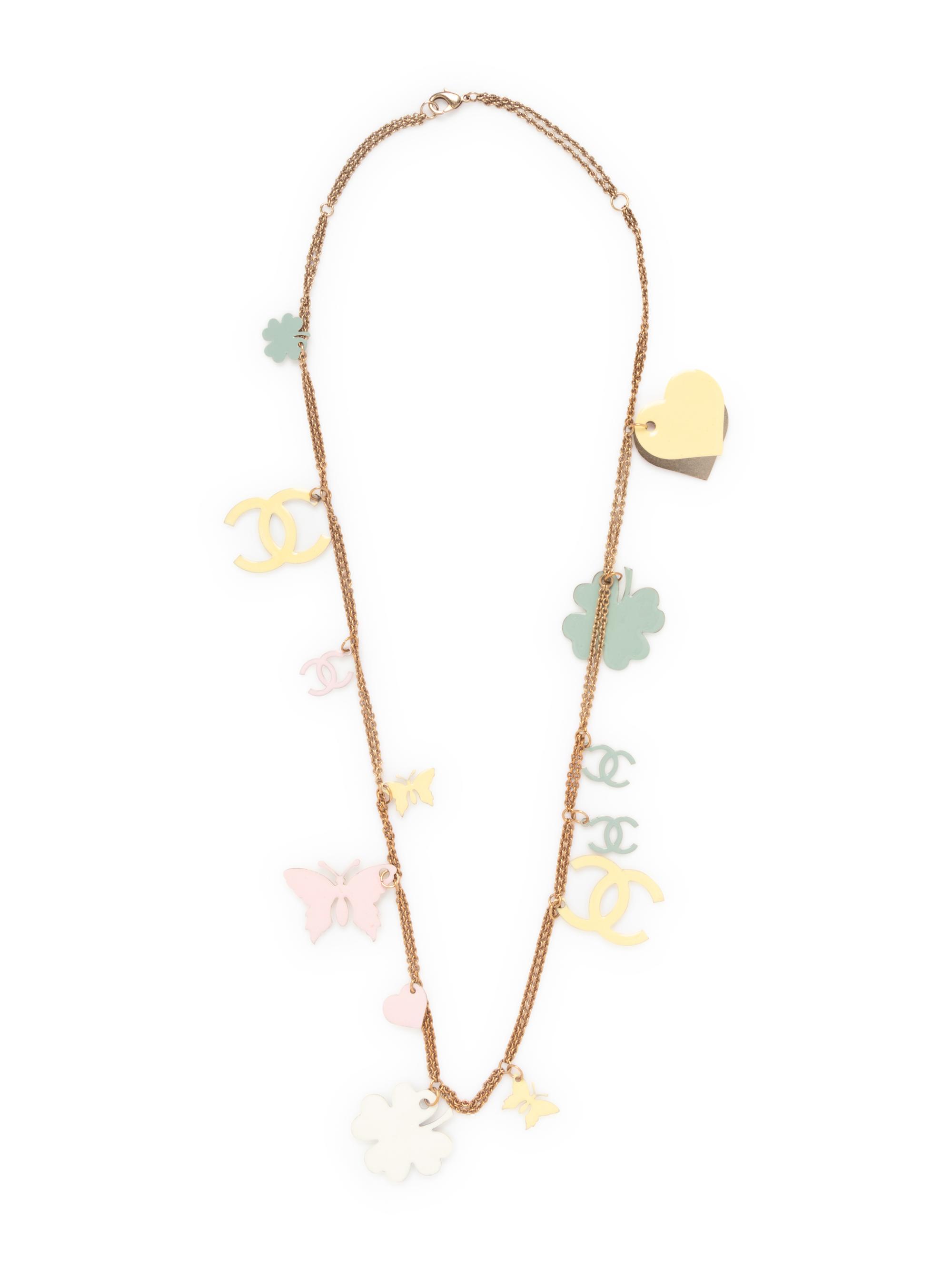 Chanel Goldtone Necklace with Pastel Enamel Charms, 2008