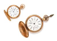 A Collection of Yellow Gold Hunter Case Pocket Watches,