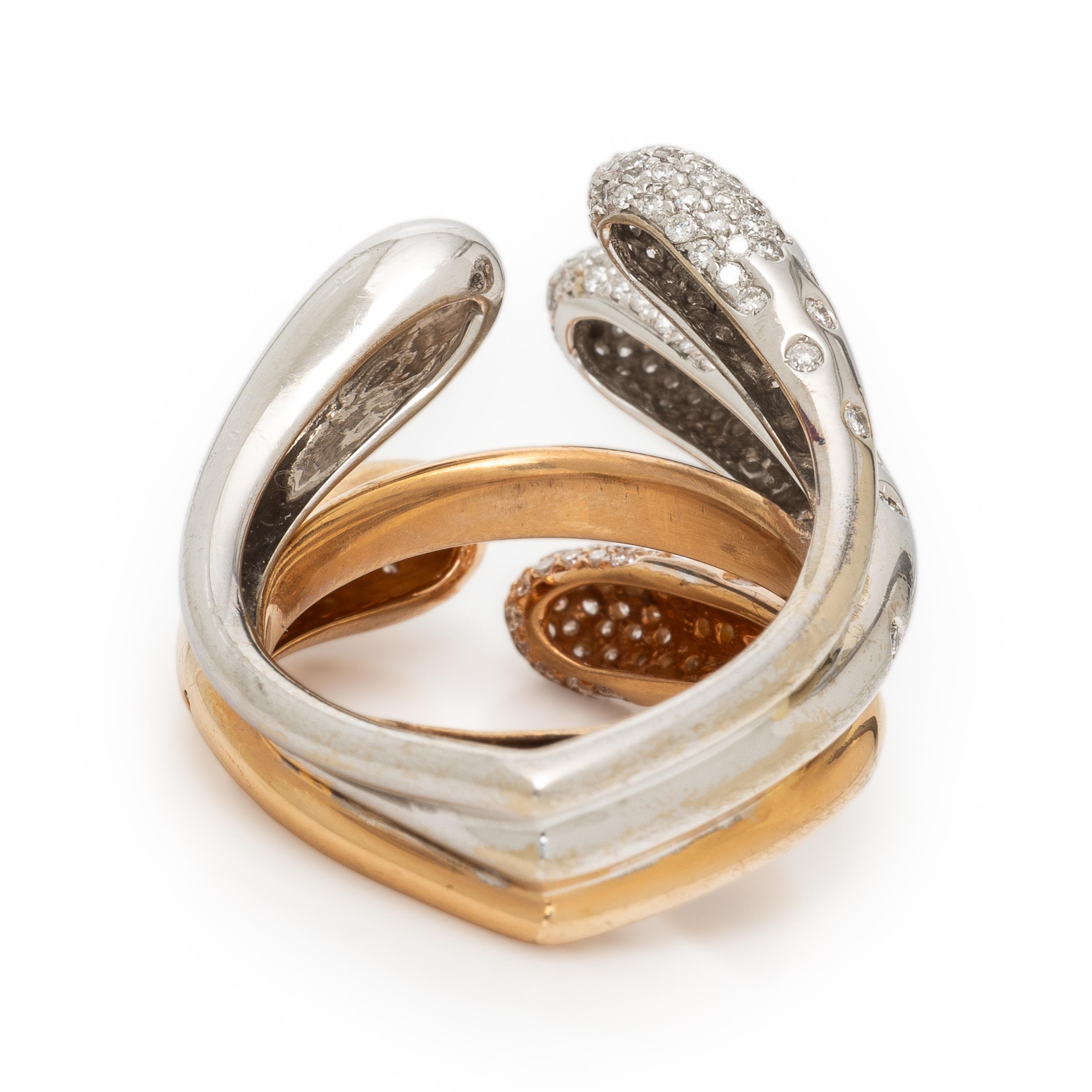 Io Sì, Diamond and Bicolor Gold Ring