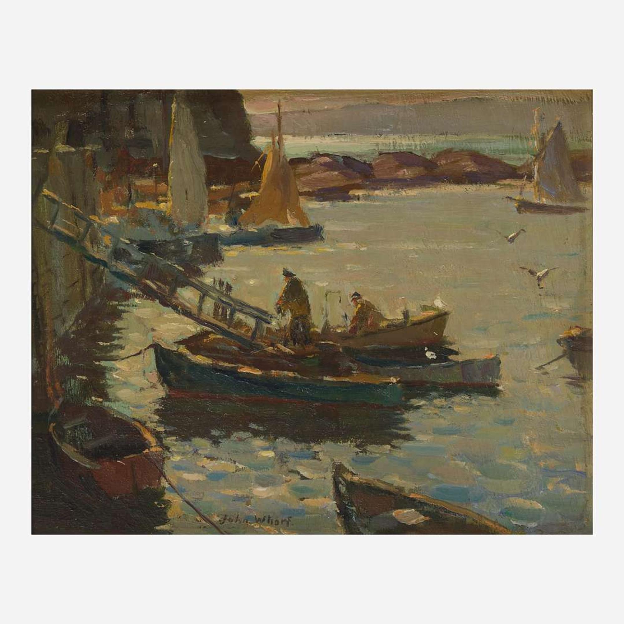 John Whorf (American, 1903–1959) In the Harbor