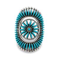 Silver Ring, with Needle Point Turquoise