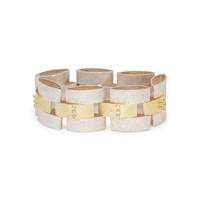 YELLOW GOLD, STERLING SILVER AND DIAMOND BRACELET