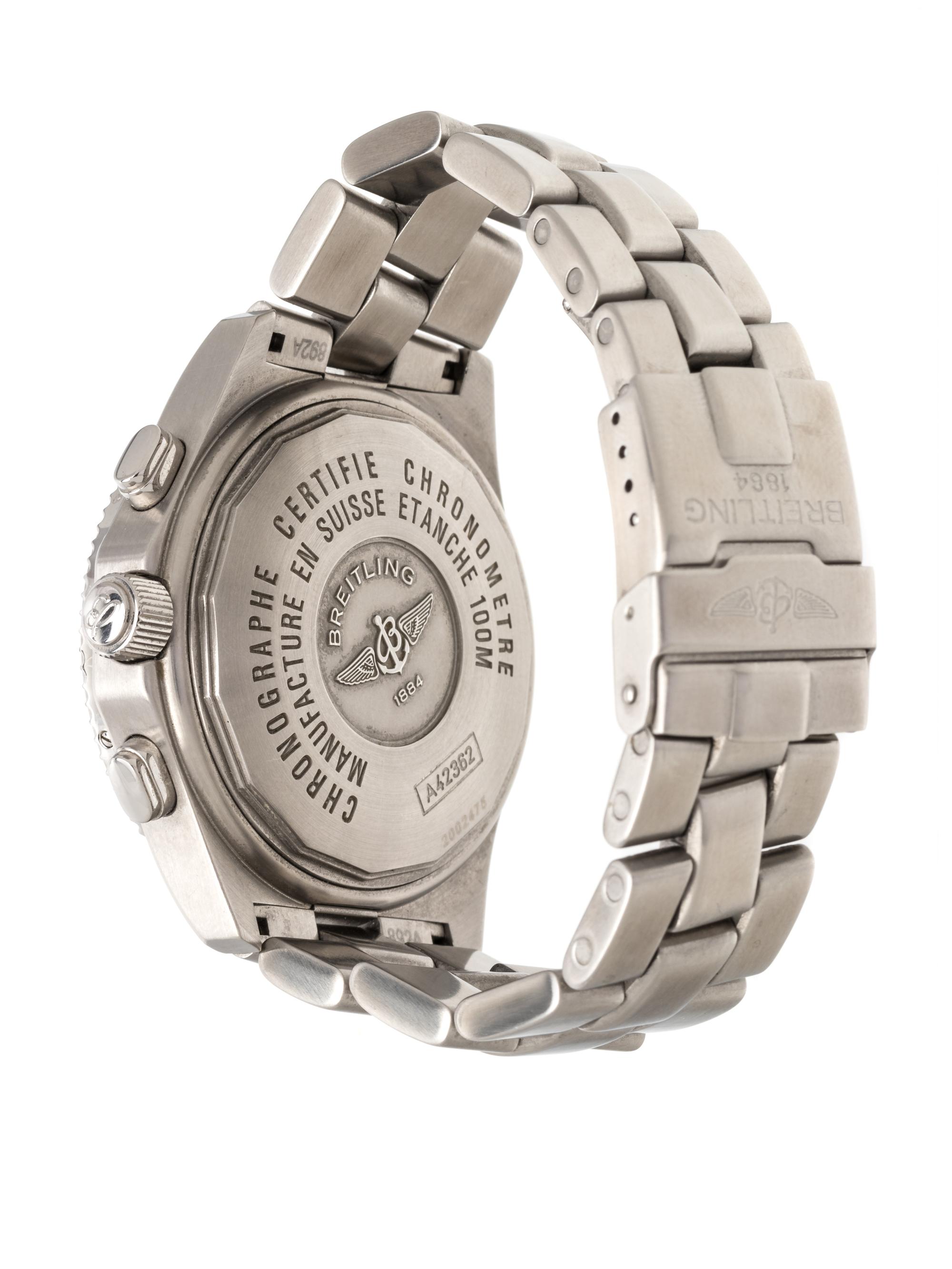 BREITLING, STAINLESS STEEL REF. A42362 'B2' CHRONOGRAPH WRISTWATCH