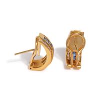 YELLOW GOLD, SAPPHIRE AND DIAMOND CLIP EARRINGS