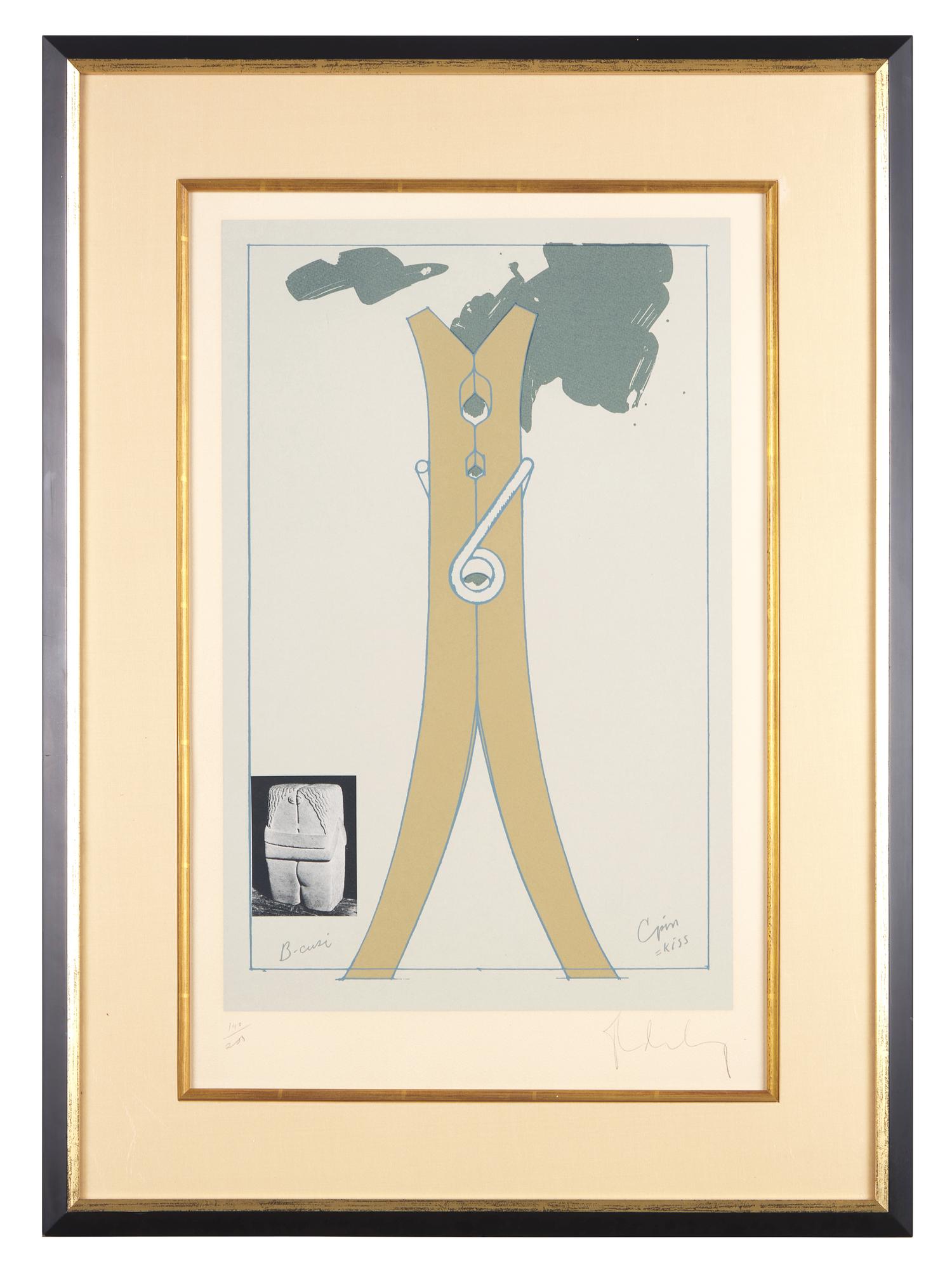Proposal for a Colossal Structure in the Form of a Clothespin-Compared to Brancusi's Kiss, 1972