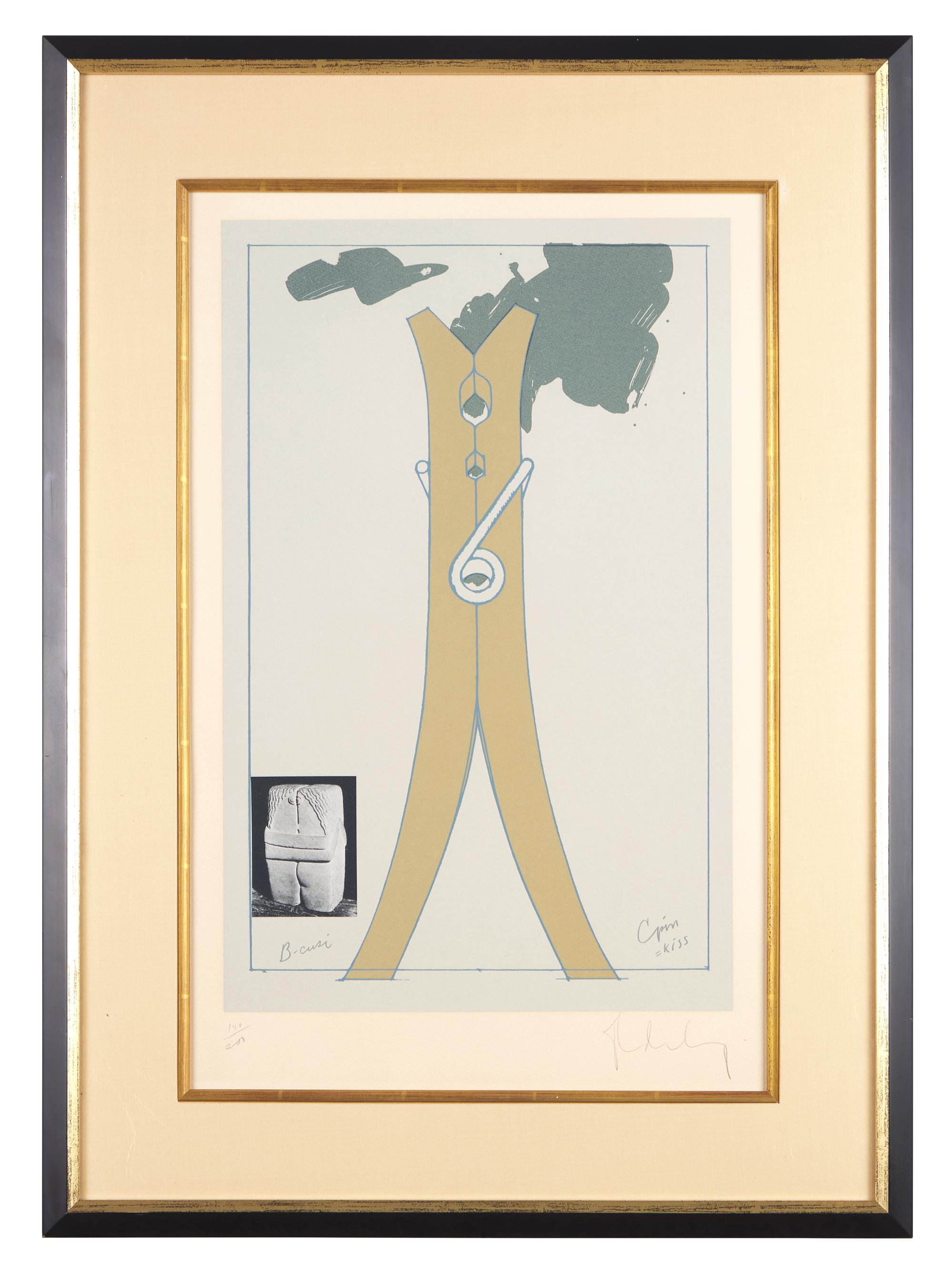 Proposal for a Colossal Structure in the Form of a Clothespin-Compared to Brancusi's Kiss, 1972