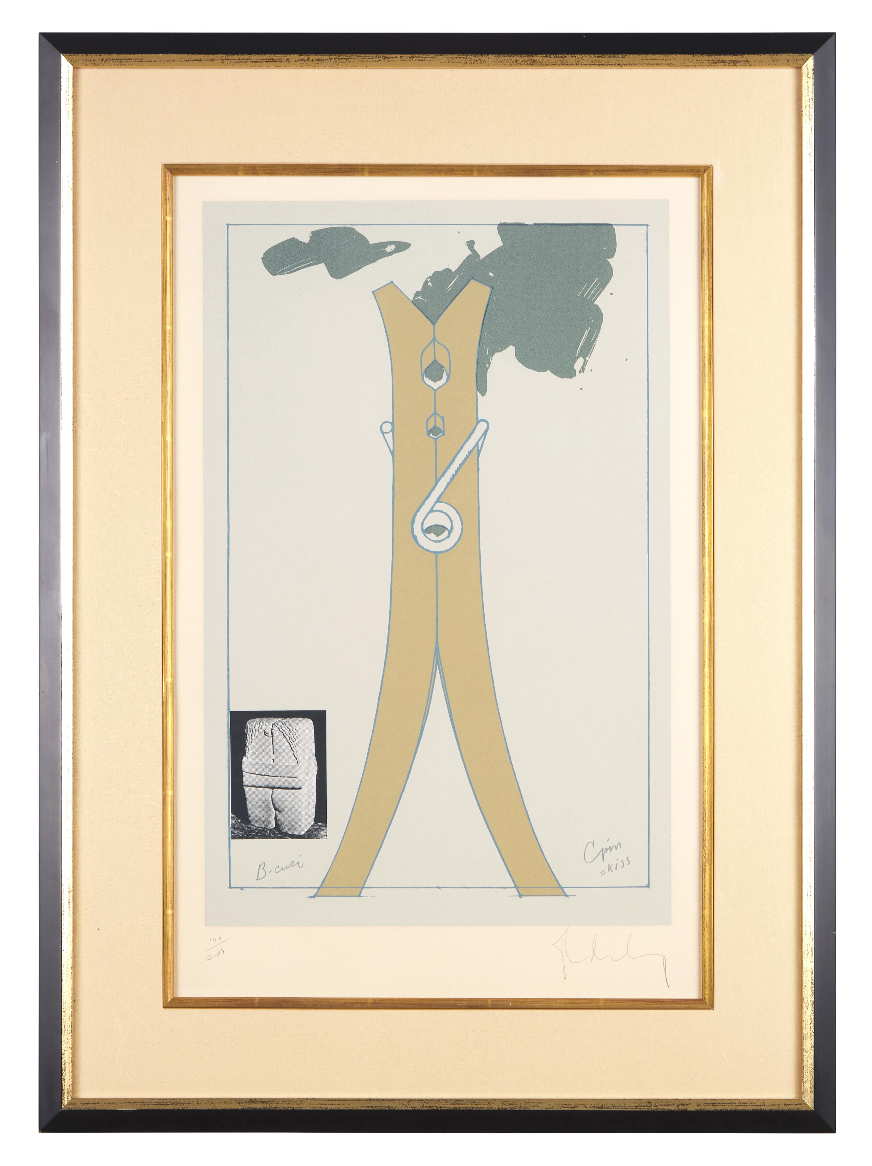 Proposal for a Colossal Structure in the Form of a Clothespin-Compared to Brancusi's Kiss, 1972